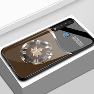 Casing hp For Samsung A9 2018 A8+ 2018 A8 2018 Case Maple Pattern Casing HP Case Hard Glass Silicone