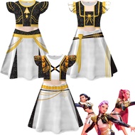KPop Demon Hunters show cos girls flying sleeves milk silk dress + bag