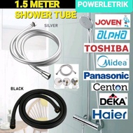 ❤QUALITY❤1.5M RUBBER FLEXIBLE SHOWER HOSE BLACK/SILVER FOR WATER HEATER JOVEN/ALPHA/PANASONIC/MIDEA/