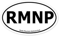 Rocky Mountain National Park Oval car Bumper Sticker 5" x 3"
