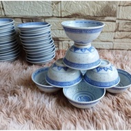 Dragon motif concave bowl with cucumber seeds