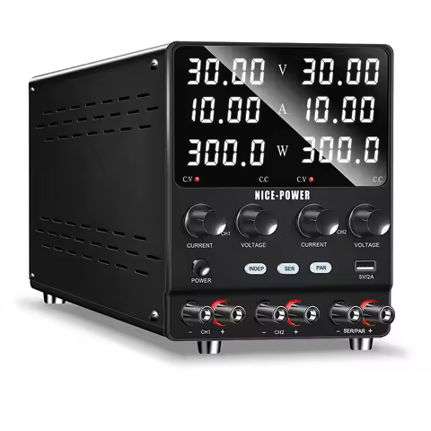 4 in 1 Lab Dual Power Supply 3 Model PAR/SER/INDEP Adjustable Power Source 30V 10A 60V 5A Voltage St