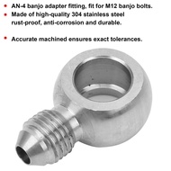 Vistreck Stainless Steel AN-4 Adapter for M12 Banjo Bolts - Reliable Fitting Accessory