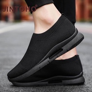 Men Light Black Running Shoes Jogging Shoes Breathable Man Sneakers Slip on Loafer Shoe Mens Casual 