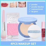 4-piece Sace Beauty Lady Maycheer Makeup Set: Powder + Blush + Makeup Brush + Lip Gloss LIFE