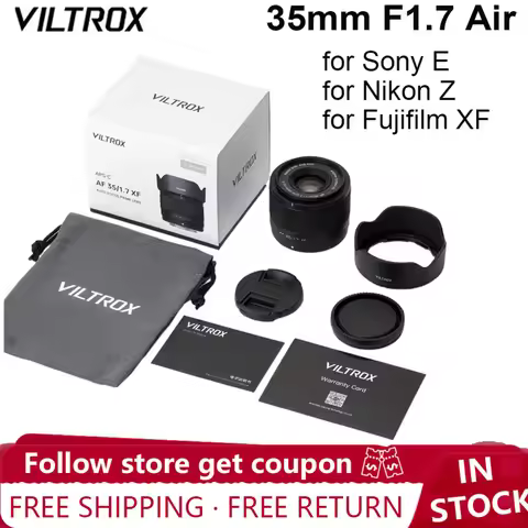 VILTROX AF 35mm F1.7 Air Lens For Fujifilm XM5 X1000VI XT50 XT5 XT3 XT4 For Sony ZV-E10ii A6300 A650