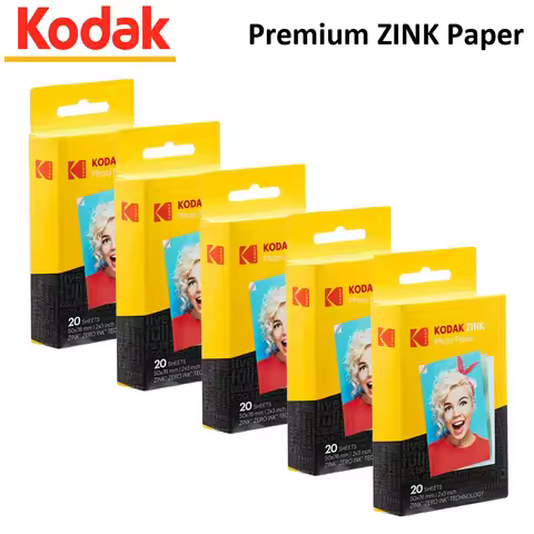 Kodak 2"x3" Premium Zink Photo Paper 20/40/60/80/100 Sheets Compatible with Kodak Smile, Kodak Step,