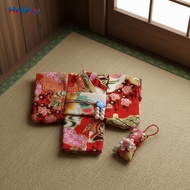 [Hellery] Doll Set Matching Pouch BJD Doll Outfit Wide Sleeves Red Female Kimono 3-pc