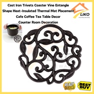 Cast Iron Trivets Coaster Vine Entangle Heat-Insulated Thermal Mat Placemat Cafe Coffee Tea Table Ro