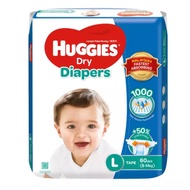 Huggies Dry Tape Super Jumbo Pack S84/M72/L60/XL48