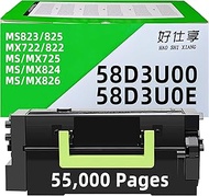 58D3U00 58D3U0E High Yield Toner Cartridge Black Replacement for Lexmark 58D3X00 Toner Cartridge for