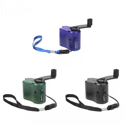 Phone Emergency ABS Charger 5.5V Hand Crank Travel Charger Outdoor Survival Portable Tool for Outdoo