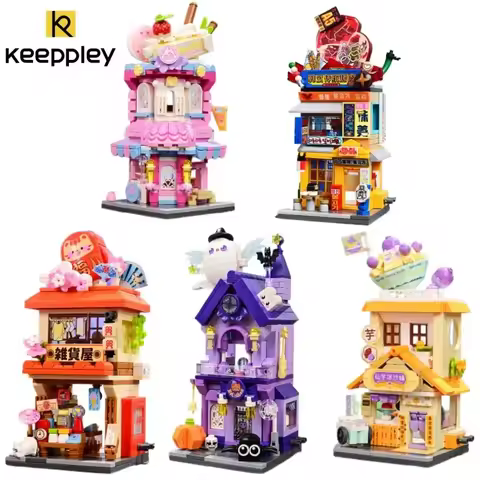 Keeppley Colorful Street View Season 5 Building Blocks Fun Building Models Assembled Toys Creative G