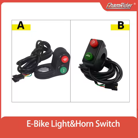 ChamRider Ebike 23mm Handlebar Horn And Headlight Combination Switch Button Motor Switches Turn Sign