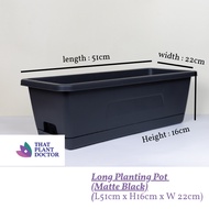 Long Planting Pot (Matte Black)