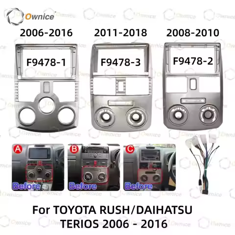 Ownice 9 Double Din Car Radio Multimedia Video Player Frame For TOYOTA RUSH / DAIHATSU TERIOS 2006 -