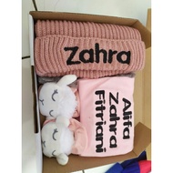 Hampers set box baby birth gift custom embroidery beautiful name newborn gift set baby boy gift set 