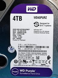 WD 紫標 WD40PURZ-85TTDY0 4TB 3.5吋 6Gb/s 無壞軌無異聲 良品