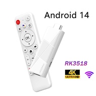 Stick H96 Max Rk3518 Wifi6 Android 14 Bt5.0 Quad Core 4k Suara Pemain Media Rumah Google Assistant S