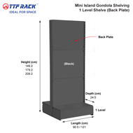TTF Rack™ (MINI ISLAND GONDOLA 1 LEVEL) MINI ISLAND Gondola Back Plate with BACK PLATE ONLY