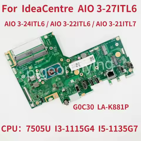 LA-K881P For IdeaCentre AIO 3-21ITL7 3-22ITL6 3-24ITL6 3-27ITL6 Laptop Motherboard With CPU i3 i5 i7