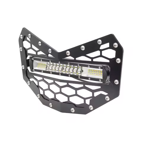 Front Mesh Grilles For Can-Am Maverick X3 2015-2022 ATV Metal Mesh Grill With LED Bar Light Easy Ins