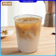 CIQ Aesthetic Glass Coffee Dirty Latte Tea Minimalist Glass 420ml - CQ-420