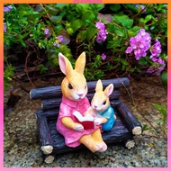 [Kloware2] Bunny Statue Yard Garden Decorations, Bunny Is Reading, Animal Figurine for