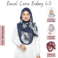 Bawal Printed Curve Cotton Voile Bidang 40 Bawal cotton Tudung Bawal Tudung Murah Bawal Square Curve