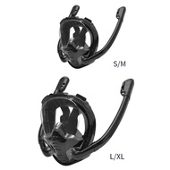Full Face Snorkel Mask with Double Tubes 180°Panoramic Anti-Fog Diving Mask Swimming Pool Equipment