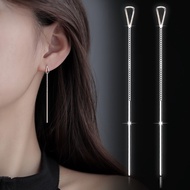 100% S999 Silver Earring Waterdrop Dangling Earring Hypoallergenic Earring Tassel Earring Korean Ear