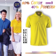 GOLDEN YELLOW HC0116 POLO HONEYCOMB 60% COTTON/40% POLYESTER COLLAR SHORT SLEEVE TSHIRT UNISEX KUNIN