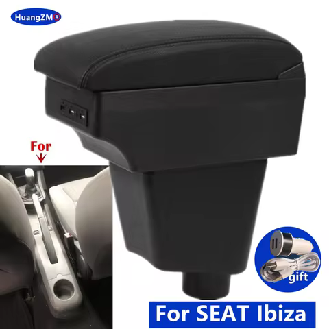 For Seat Ibiza 6j Ibiza 6L Armrest Box For SEAT Ibiza III 2001-2008 Car Armrest Storage Box Dedicate