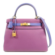 HERMES Togo皮革Kelly 28金扣手挽肩背兩用袋Anemone