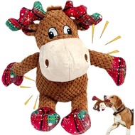 Mainan Anjing Berderit Krismas dengan Keriting, Mainan Anjing Mewah Interaktif Xmas, Mainan Mengunya