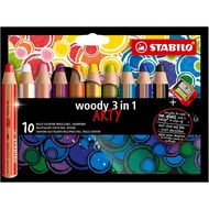 STABILO woody 3 in 1 Series 10 Colors Powder Crayon * 880/10-20