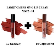BEST OMBRE  OMG LIP CREAM NO 12 SCARLETT + NO 14 CAPPUCINO