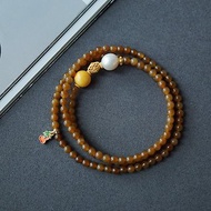 天然和田玉/和闐玉-糖玉 珍珠設計手多圈串衣襟掛項鍊