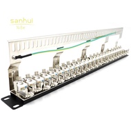 Cat7 Patch Panel 24Port CAT7/CAT6A  Patch Panel Full Shielded Incl. 24X Cat7 Shielded  Adapter 1U 19