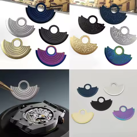 Wave Pattern NH35 Automatic Hammer Rotor Metal Patch Fits Seiko 4R35 4R36 NH35 NH36 Movement SKX007 