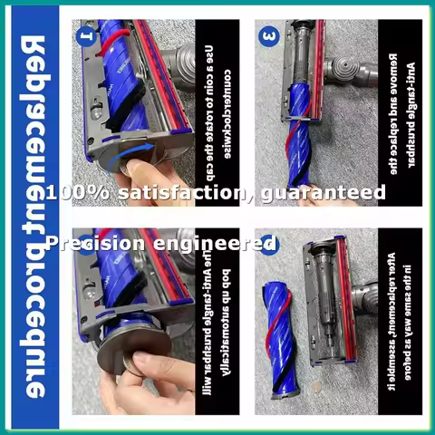 Anti-Tangling Brushbar with End Cap for V10 V8 V7 V12 Slim, SV10 SV11 SV12 SV14 SV30, Part No. 97250