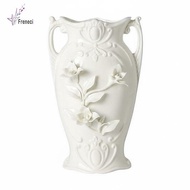 [freneci] Soft White Ceramic Vase Modern Decorative Flower Vase Pottery Vase Set for Plants Bouquet 