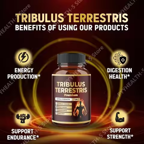 Tribulus Terrestris Supplement for Men & Women, 5-Month Supply with Panax Ginseng, Saw Palmetto, Mac