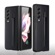 Ốp Lưng Galaxy Z FOLD 6 / Z FOLD 5 / Z FOLD 4 Chống Sốc Bằng Da Có Ngăn Đựng Bút ( KHÔNG BAO G