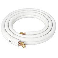 Refrigerant Line 1/4" 3/8" Insulated Copper Pipe 5 Meter Length for Split Air Conditioner Systems fo