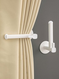 Retractable Curtain Holder Without Punching Buckle Ring Shower Curtain Wall Hook Strap Hook Door Curtain Storage Artifac