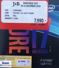 CPU (ซีพียู) 1151 INTEL CORE I7-9700KF มือสอง