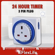 13A 220V 24 Hour 3 Pin Plug In Timer Plug Switch Socket