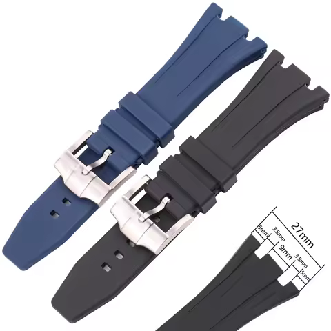 26mm 27mm Rubber Watchband For AP 15400 26470 15703 Watch Strap Blue Black Soft Silicone Diving Brac