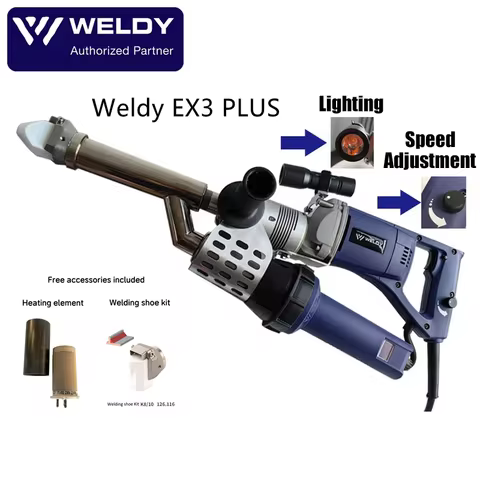 Upgraded WELDY EX3 Plus Extrusion Welder Gun with Digital Display & Adjustable Speed HDPE Plastic We